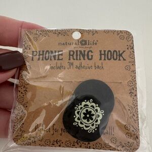 Natural Life Black Floral Phone Ring Hook